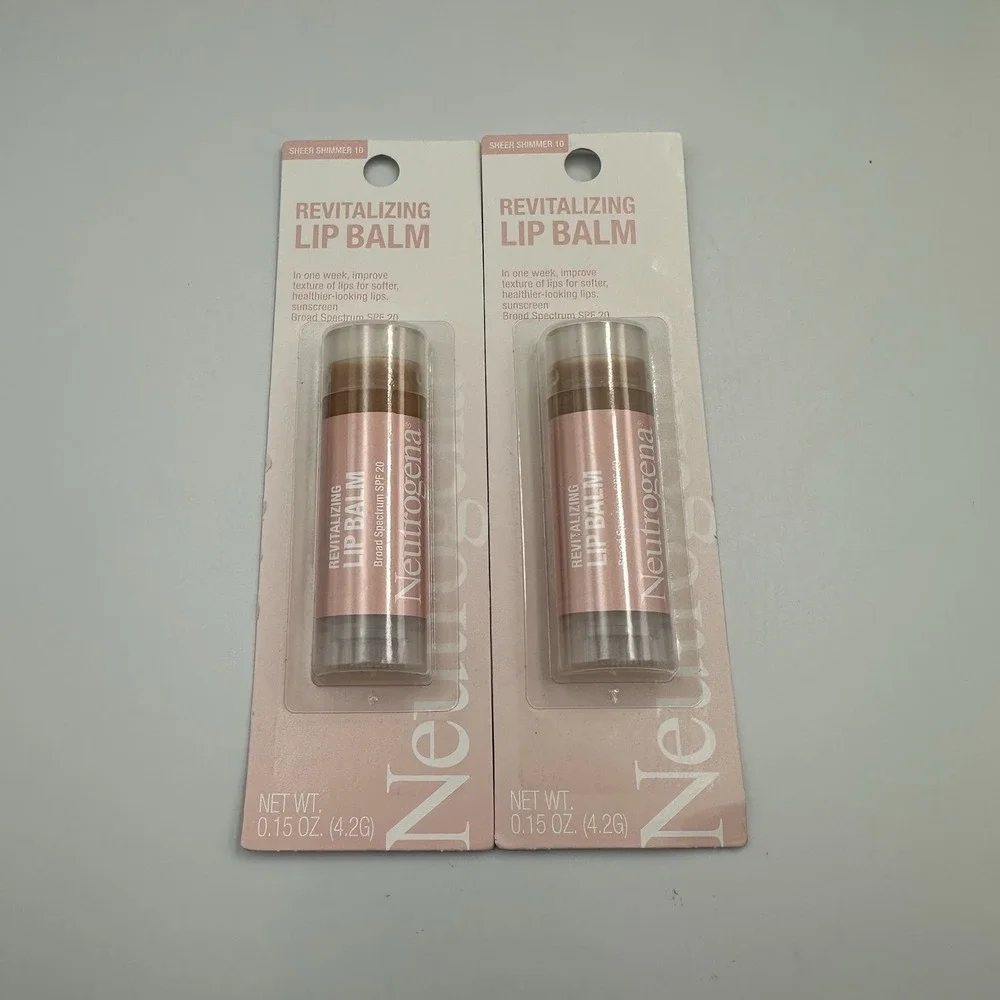 (2) Neutrogena Revitalizing‎ Lip Balm # 10 Sheer Shimmer SPF20